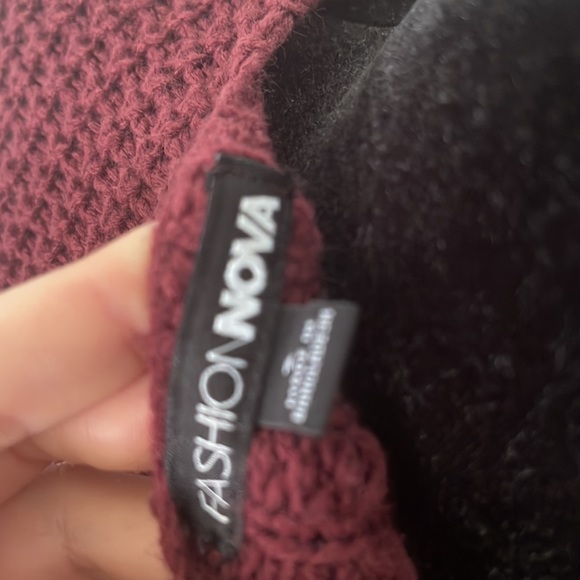 FASHION NOVA | Women’s Ultra Cozy Burgundy Open Front Cardigan Sweater Size S - Picture 5 of 6